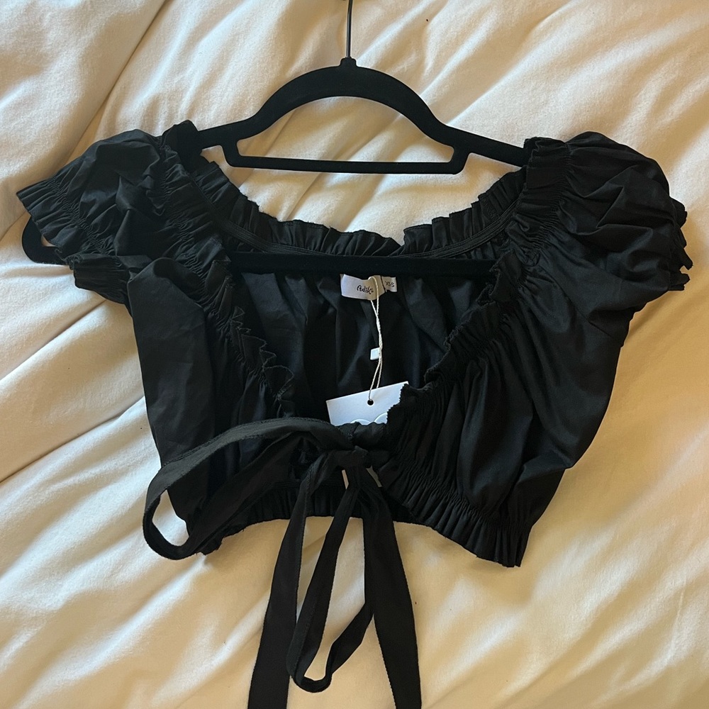 Adika Black Wrap Top